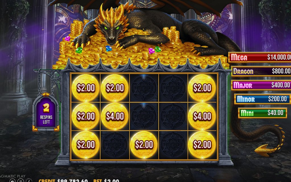 Respin Bonus screen, respins reset by a new MONEY hit