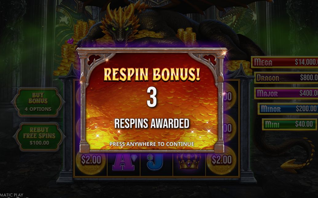 Respin Bonus grid with MONEY symbols held in place