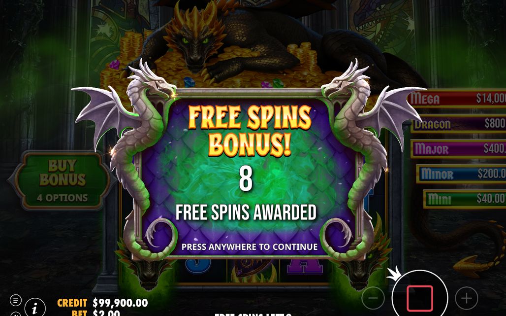 Free Spins round, reels 2 to 4 spinning together
