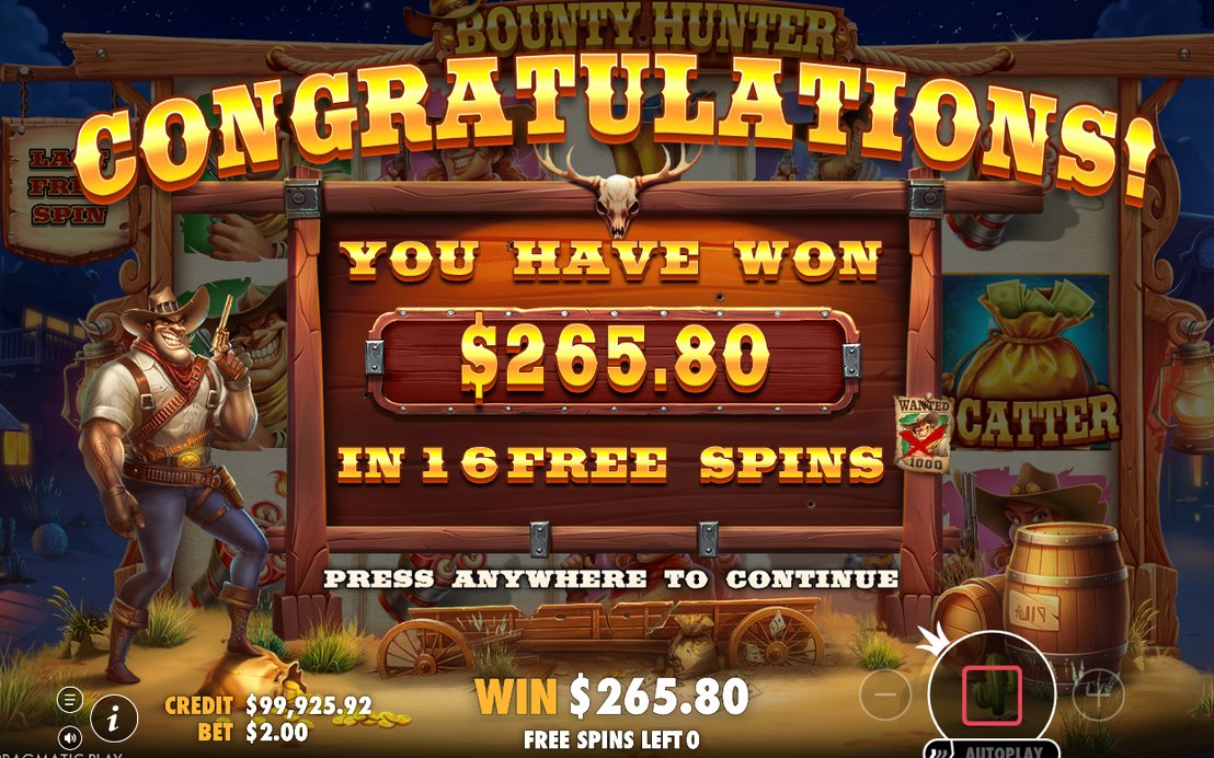 Win screen after a spin, with the amount in A$