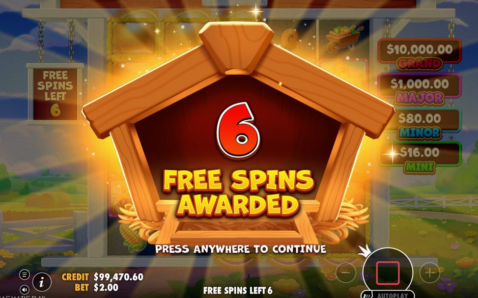 Win screen with a second paid combination