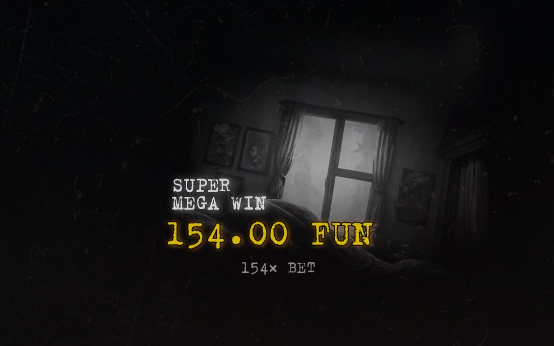 Win screen with the total payout of the round